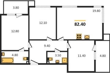 Фото №1: 3-комнатная квартира 82&nbsp;м², 2/9&nbsp;эт. - Краснодар, мкр. Парк Победы, 