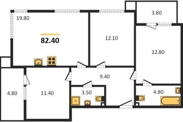 Фото №1: 3-комнатная квартира 82&nbsp;м², 2/9&nbsp;эт. - Краснодар, мкр. Парк Победы, 