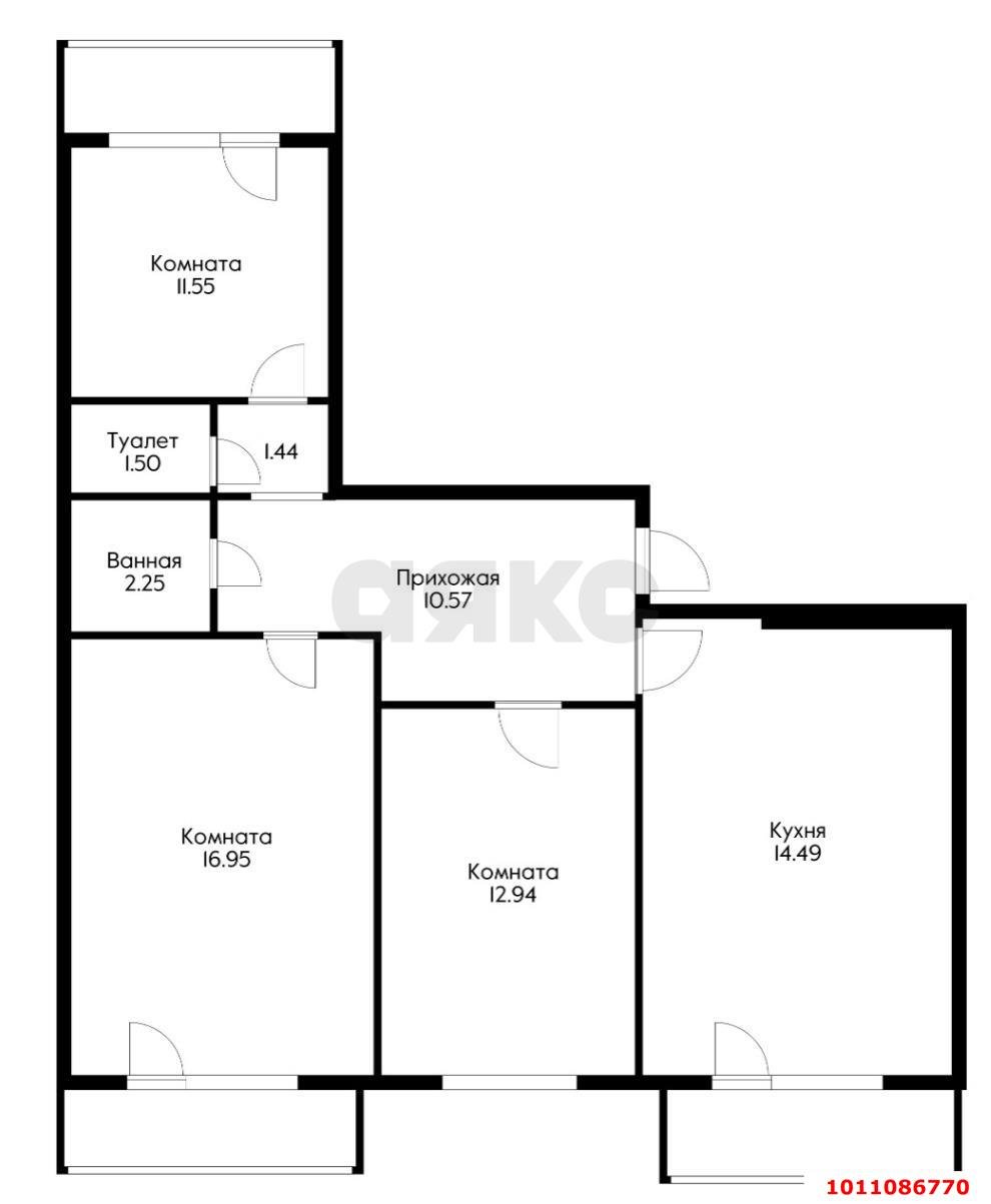 Фото №3: 3-комнатная квартира 95 м² - Краснодар, Юбилейный, ул. Рождественская набережная, 17