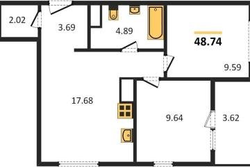 Фото №1: 2-комнатная квартира 50 м², 7/18 эт. - Краснодар, мкр. жилой квартал Патрики,
