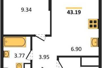 Фото №1: 1-комнатная квартира 44 м², 6/18 эт. - Краснодар, мкр. жилой квартал Патрики,