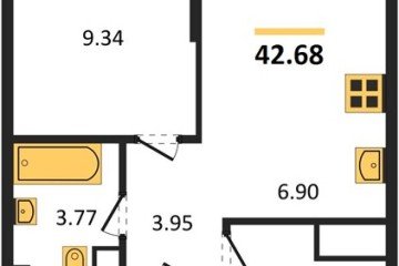 Фото №1: 1-комнатная квартира 44 м², 9/18 эт. - Краснодар, мкр. жилой квартал Патрики,