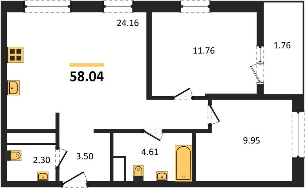 Фото №1: 2-комнатная квартира 59&nbsp;м², 3/18&nbsp;эт. - Краснодар, Карасунский внутригородской округ, Хлопчато-бумажный Комбинат, мкр. жилой квартал Патрики