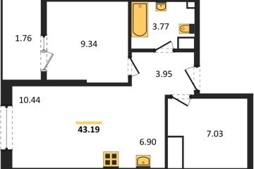 Фото №1: 1-комнатная квартира 44 м², 17/18 эт. - Краснодар, мкр. жилой квартал Патрики,