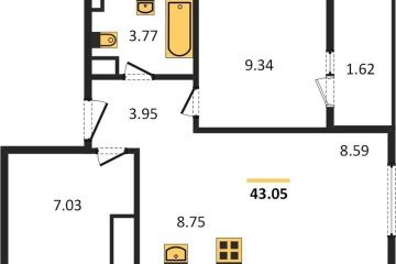 Фото №1: 1-комнатная квартира 45 м², 2/16 эт. - Краснодар, мкр. жилой квартал Патрики,