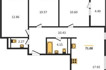 Фото №1: 3-комнатная квартира 73 м², 2/18 эт. - Краснодар, мкр. жилой квартал Патрики,