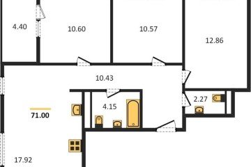 Фото №1: 3-комнатная квартира 73 м², 2/18 эт. - Краснодар, мкр. жилой квартал Патрики,