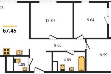 Фото №1: 3-комнатная квартира 69 м², 10/18 эт. - Краснодар, мкр. жилой квартал Патрики,