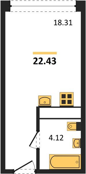 Фото №1: Студия 22&nbsp;м², 22/24&nbsp;эт. - Краснодар, Центральный внутригородской округ, мкр. Черёмушки
