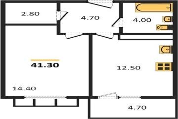 Фото №1: 1-комнатная квартира 41 м², 3/23 эт. - Краснодар, мкр. жилой комплекс Отражение,