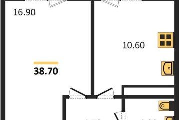 Фото №1: 1-комнатная квартира 39 м², 20/22 эт. - Краснодар, мкр. жилой комплекс Отражение, ул. Конгрессная, 43