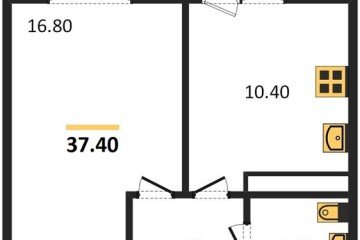 Фото №1: 1-комнатная квартира 38 м², 12/22 эт. - Краснодар, мкр. жилой комплекс Отражение, ул. Конгрессная, 43