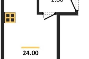 Фото №1: Студия 24 м², 1/5 эт. - Яблоновский, мкр. жилой комплекс Дарград, ул. Тургеневское Шоссе, 33/5к34