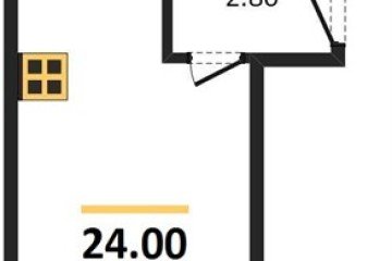 Фото №1: Студия 24 м², 3/5 эт. - Яблоновский, мкр. жилой комплекс Дарград, ул. Тургеневское Шоссе, 33/5к34