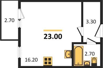 Фото №1: Студия 23 м², 4/5 эт. - Яблоновский, мкр. жилой комплекс Дарград, ул. Тургеневское Шоссе, 33/5к36