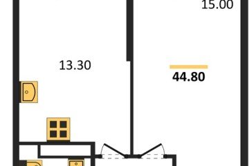 Фото №1: 1-комнатная квартира 44 м², 14/24 эт. - Краснодар, мкр. Черёмушки, ул. Новороссийская, 96