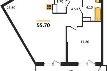Фото №1: 1-комнатная квартира 55 м², 13/24 эт. - Краснодар, мкр. Черёмушки, ул. Новороссийская, 96