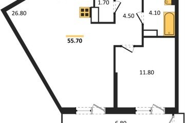 Фото №1: 1-комнатная квартира 55 м², 22/24 эт. - Краснодар, мкр. Черёмушки, ул. Новороссийская, 96