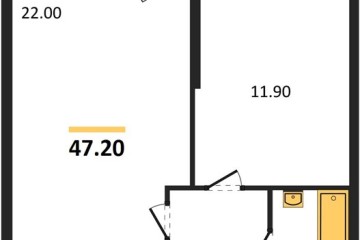 Фото №1: 1-комнатная квартира 47 м², 2/24 эт. - Краснодар, мкр. Черёмушки, ул. Новороссийская, 96