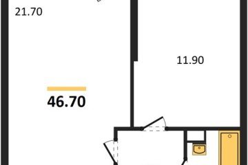 Фото №1: 1-комнатная квартира 46 м², 3/24 эт. - Краснодар, мкр. Черёмушки, ул. Новороссийская, 96