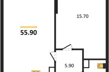 Фото №1: 1-комнатная квартира 55 м², 3/24 эт. - Краснодар, мкр. Черёмушки, ул. Новороссийская, 96