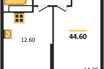 Фото №1: 1-комнатная квартира 44 м², 21/24 эт. - Краснодар, мкр. Черёмушки, ул. Новороссийская, 96