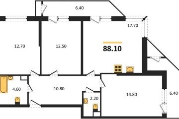 Фото №1: 3-комнатная квартира 88 м², 6/24 эт. - Краснодар, мкр. Черёмушки, ул. Новороссийская, 96
