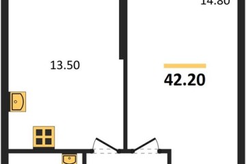 Фото №1: 1-комнатная квартира 42 м², 2/24 эт. - Краснодар, мкр. Черёмушки, ул. Новороссийская, 96