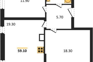 Фото №1: 2-комнатная квартира 59 м², 3/16 эт. - Краснодар, мкр. жилой комплекс Самолёт-6,