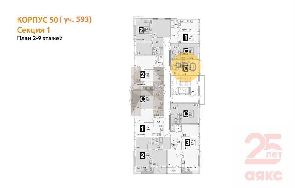 Фото №8: Студия 30 м² - Краснодар, жилой комплекс Самолёт-6, 