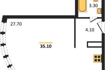 Фото №1: Студия 35 м², 14/16 эт. - Краснодар, мкр. жилой комплекс Самолёт-6,
