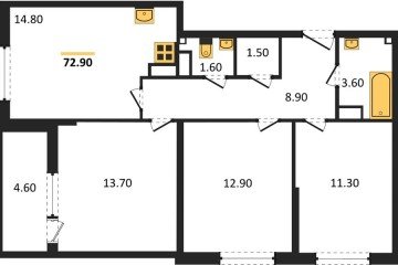 Фото №1: 3-комнатная квартира 72 м², 14/16 эт. - Краснодар, мкр. жилой комплекс Самолёт-6,