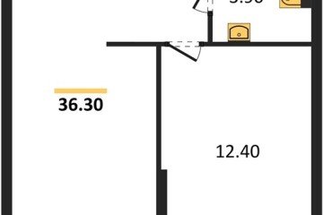 Фото №1: 1-комнатная квартира 36 м², 1/16 эт. - Краснодар, мкр. жилой комплекс Самолёт-6,