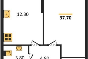 Фото №1: 1-комнатная квартира 37 м², 1/16 эт. - Краснодар, мкр. жилой комплекс Самолёт-6,