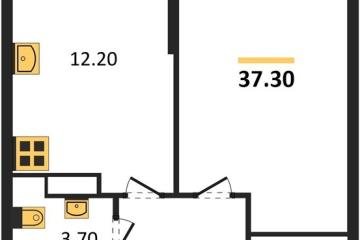 Фото №1: 1-комнатная квартира 37 м², 3/16 эт. - Краснодар, мкр. жилой комплекс Самолёт-6,