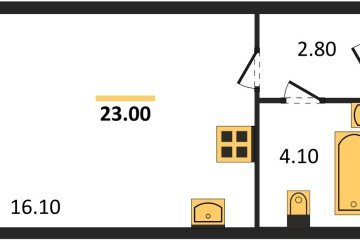 Фото №1: Студия 23 м², 1/16 эт. - Краснодар, мкр. жилой комплекс Самолёт-6,