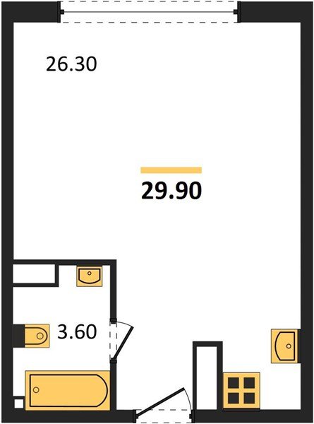 Фото №1: Студия 29&nbsp;м², 12/16&nbsp;эт. - Краснодар, Прикубанский внутригородской округ, мкр. жилой комплекс Самолёт-6