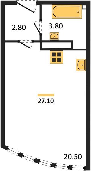 Фото №1: Студия 27&nbsp;м², 16/16&nbsp;эт. - Краснодар, Прикубанский внутригородской округ, мкр. жилой комплекс Самолёт-6