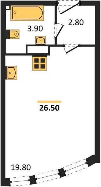 Фото №1: Студия 26&nbsp;м², 3/16&nbsp;эт. - Краснодар, Прикубанский внутригородской округ, мкр. жилой комплекс Самолёт-6
