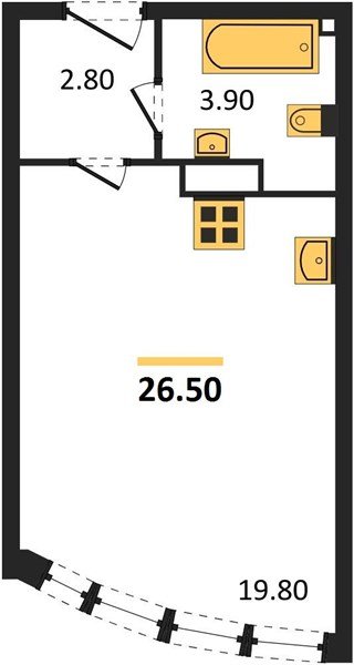 Фото №1: Студия 26&nbsp;м², 4/16&nbsp;эт. - Краснодар, Прикубанский внутригородской округ, мкр. жилой комплекс Самолёт-6