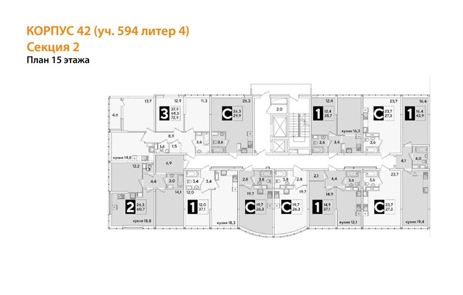 Фото №8: Студия 27&nbsp;м², 15/16&nbsp;эт. - Краснодар, Прикубанский внутригородской округ, мкр. жилой комплекс Самолёт-6