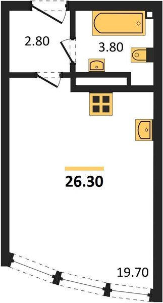 Фото №1: Студия 26&nbsp;м², 15/16&nbsp;эт. - Краснодар, Прикубанский внутригородской округ, мкр. жилой комплекс Самолёт-6