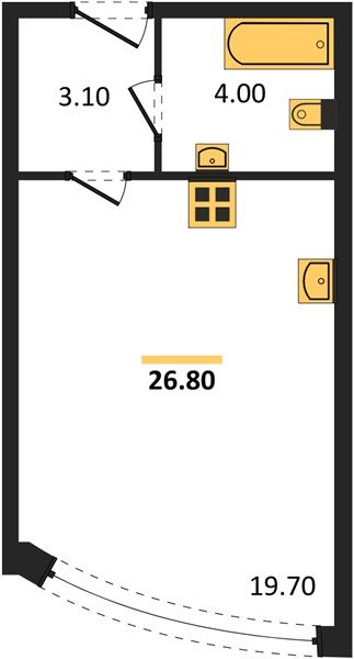Фото №1: Студия 26&nbsp;м², 2/16&nbsp;эт. - Краснодар, Прикубанский внутригородской округ, мкр. жилой комплекс Самолёт-6