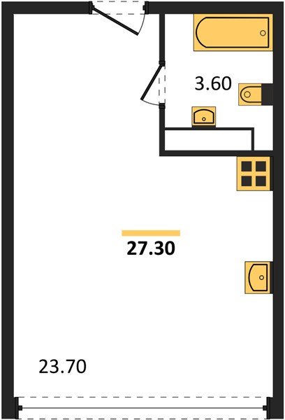 Фото №1: Студия 27&nbsp;м², 15/16&nbsp;эт. - Краснодар, Прикубанский внутригородской округ, мкр. жилой комплекс Самолёт-6