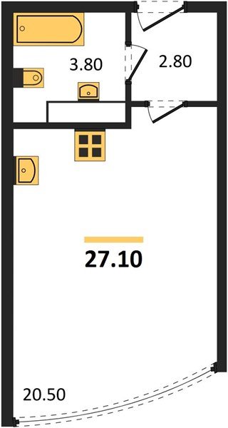 Фото №1: Студия 27&nbsp;м², 16/16&nbsp;эт. - Краснодар, Прикубанский внутригородской округ, мкр. жилой комплекс Самолёт-6