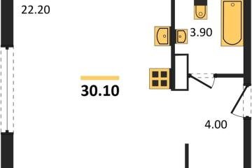 Фото №1: Студия 30 м², 6/16 эт. - Краснодар, мкр. жилой комплекс Самолёт-6,