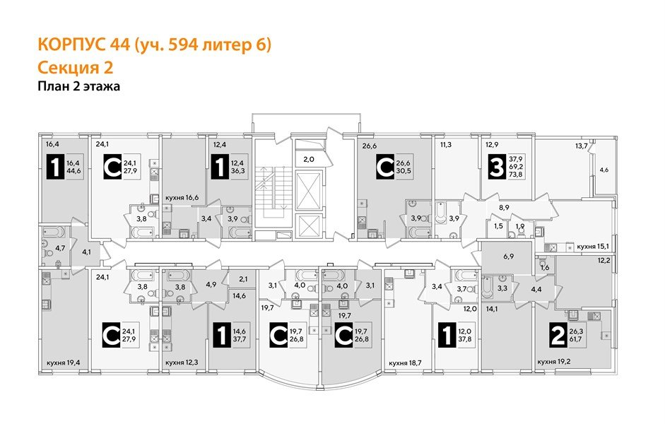 Фото №8: Студия 26&nbsp;м², 2/16&nbsp;эт. - Краснодар, Прикубанский внутригородской округ, мкр. жилой комплекс Самолёт-6