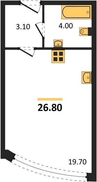 Фото №1: Студия 26&nbsp;м², 2/16&nbsp;эт. - Краснодар, Прикубанский внутригородской округ, мкр. жилой комплекс Самолёт-6