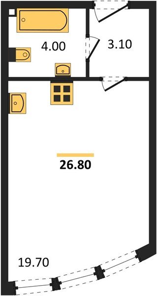 Фото №1: Студия 26&nbsp;м², 2/16&nbsp;эт. - Краснодар, Прикубанский внутригородской округ, мкр. жилой комплекс Самолёт-6