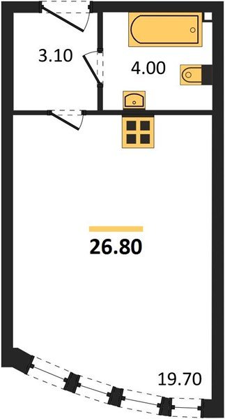 Фото №1: Студия 26&nbsp;м², 2/16&nbsp;эт. - Краснодар, Прикубанский внутригородской округ, мкр. жилой комплекс Самолёт-6